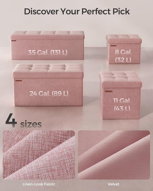 15 15 15 Inches, 11 (43 ULSF227R01 SONGMICS Small Storage Ottoman, Folding Ottoman Cube, x x Footstool, Footrest, Gal.