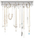 Rustic White Necklace Jewelry Organizer - Wall Mount Jewelry Holder for Necklace, Earrings, and Rings