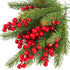WXJ13 30 Pieces Artificial Pine Branches Christmas Holly Berries Artificial Red Berry Stems for Christmas Wreath