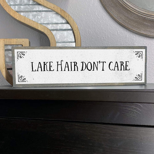 Lake Wood Signs, Medium - Wood And Metal, Lake Hair Don’t Care