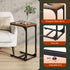 WLIVE C Shaped End Table, Small Couch Side Tables with Metal Frame That Slide Under, Sofa Table TV Tray for Living