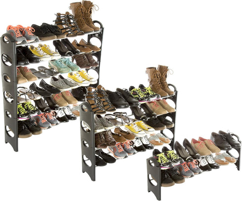 Everyday Home 6-Tier Closet, 24 Stackable Shoe Rack Shoe Organizer for Bathroom, Entryway Footwear Shelf Holds Pair