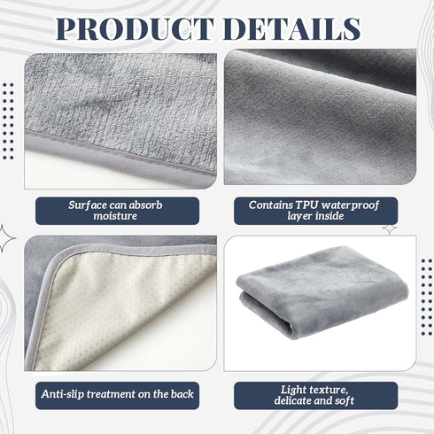 Fanfanwin Comfort(72 34 in,Grey,1 Couples Waterproof Mat Lover Reusable Stainproof Blanket Quiet Easy Use Mattress