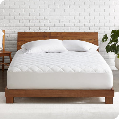 Bare Home Quilted Fitted Mattress Pad (King) – Cooling Topper, Washable, Stretch-to-Fit up to 15 Inches Deep