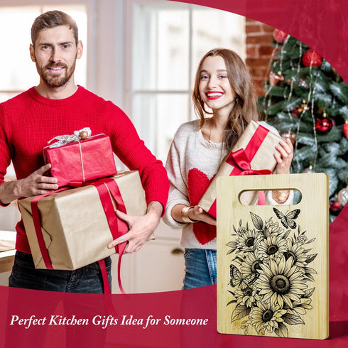 Sunflower Butterfly Decor Chopping Boards for Kitchen, Housewarming Gifts for Women Men, 66 Cutting Board