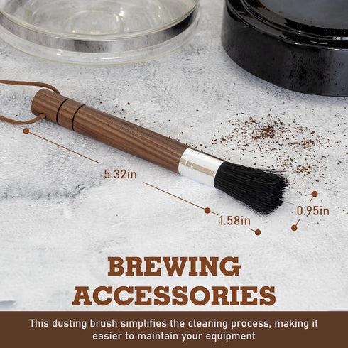 Takavu Coffee Cleaning Brush Black Boar Bristle, Grinder Espresso Machine Cleaner Tool, Brista Dusting Accessories Used on Group Heads, Shower Screens, Portafilters, Scoops, Tampers, Remove Leftover by TAKAVU