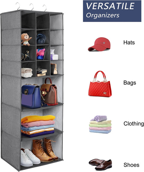 Libeder Closet, 15 Closets Shelves,12 3 3 Shoe Organizers for Shelf Hanging Storage Rack Organizer Large Compartment