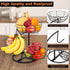 Counter, 3-Tier Livabber Fruit Basket Bowl with Banana Hanger, Fruit Vegetable Storage Basket with Banana Tree Holder