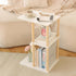 3-Tier AWASEN C Shaped End Table, Small Side Table for Couch, Wood Sofa Table Coffee Table for Living Room, Small