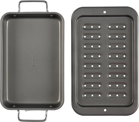 Goodcook Everyday Nonstick Steel Broiler Pan, 7" x 11", Gray by GoodCook