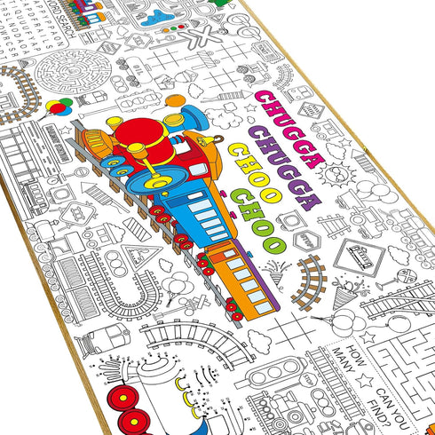 Train Giant Coloring Poster Train Large Versatile Activity Drawing Paper Coloring Tablecloth