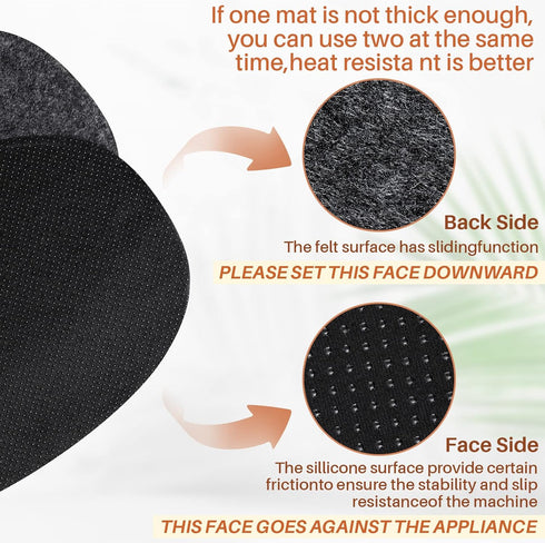 2 Pcs Oval Slow Cooker Heat Resistant Mat, Non Skid Countertop Heat Protector for 6-8 Quart Kitchen Appliances