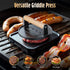 2 lb 6.6 Pisol Smash Burger Press, Pre-Seasoned Cast Iron Hamburger Smasher, Heavy-Duty Grill Bacon Meat Press Tool
