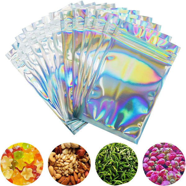 100 Pieces Smell Proof Bags, 3x5 Inches Resealable Mylar Bags, Clear Zip Lock Food Storage Bags