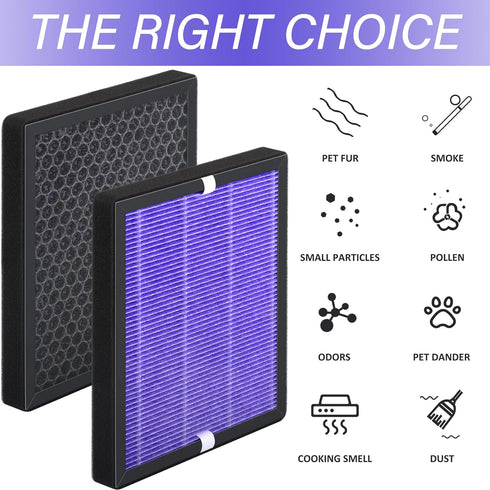 R1 HEPA Filter Replacement for YIOU R1 P1802 and Elechomes P1801, Deep Purple, 2 Pack
