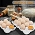 Flexzion 12 + 6 Cups Ceramic Egg Holder - 18 Porcelain Egg Tray Container for Refrigerator Countertop Display