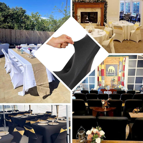 Premium White Spandex Chair Cover for Lifetime Folding Chairs