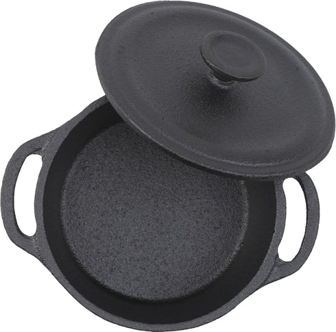 GoodCook Pre-Seasoned Cast Iron Mini Dutch Oven, Black