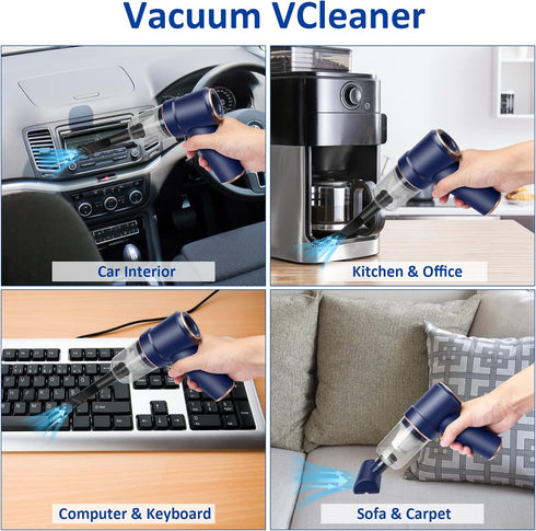 Handheld Vacuum Cordless, Mini Vacuum Cleaner, 8000Pa Desk Vacuum, 120W High Power 2 in 1 Air Duster, Keyboard Vacuum