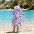 JOPJOLIW 30" 50", Butterfly Hooded Towel for Kids, Blue Pink Butterfly Poncho Blanket for Toddlers x Soft Flannel