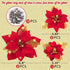 Geefuun 28PCS Christmas Tree Decorations: Red Glitter Poinsettias Artificial Flowers Ornaments with Clips, 3 Sizes