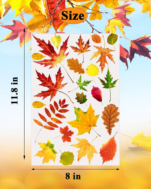 Fall Decorations for Home, Fall Window Clings, Thanksgiving Decorations with Maple Leaves Stickers for Decor
