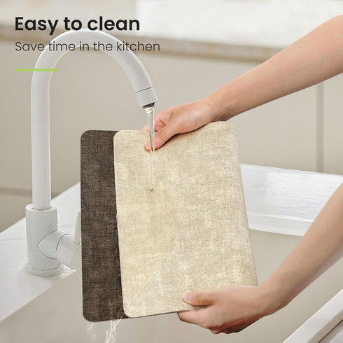 Set 4, (4, Fyvva Placemats of Faux Leather Heat Resistant Wipeable Placemats, Dual Sided Waterproof Washable Table Mats