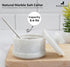 Radicaln Marble Salt Cellar, 4" Inch Handmade Sugar Bowl with Lid and Spoon, Spice Jar for Kitchen Storage