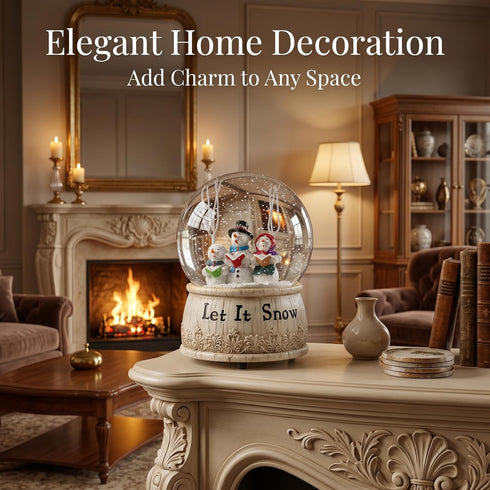 Christmas Snow Globes Glitter Water Globe Musical Snow Globe Decoration Plays Let It Snow, Snowman Xmas Snow Globe