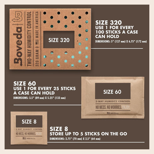 Boveda 69% Two-Way Humidity Control Pack - For Large Wood Humidifier Boxes & Coolers, Size 320