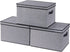 Fabric Storage Boxes 7.1 x 9.1 x 13 Inch, Storage Baskets with Lids, Decorative Linen Closet Organizers, Small Gray (3
