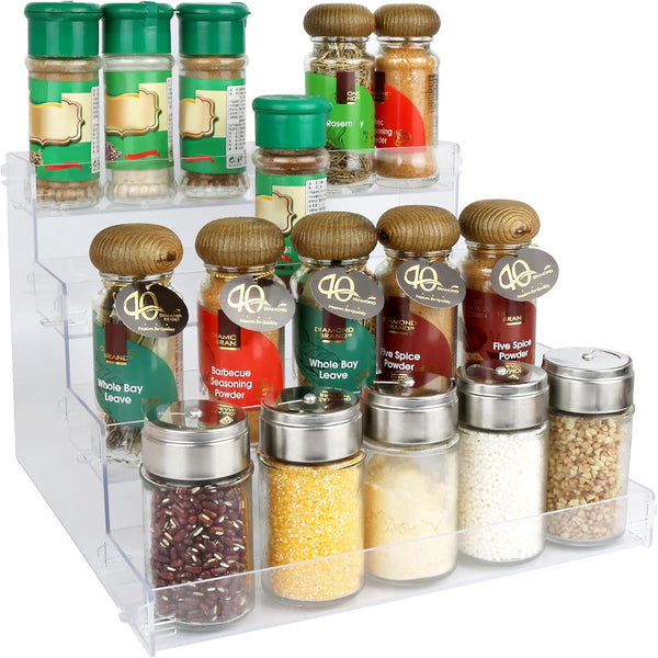 Spice Rack, No Tool Needed Self-derived Snap On Assembly Spice Shelf for Jars, Baking Supplies & Spice Bottles