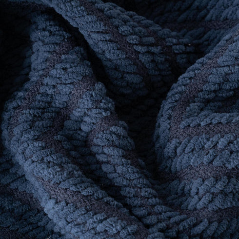 BATTILO HOME Navy Blue Throw Blanket - Knitted 50'' x 60'' Super Soft Warm Navy Throws for Couch