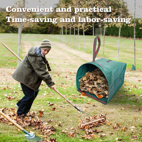 53-Gallon Leaf Collector, Large Yard Dustpan-Type Lawn and Leaf Bags, Reusable Garden Bags for Leaves, Debris, Grass