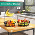 SAYZH 2-Tier Countertop, Fruit Basket Bowl Stackable Vegetable Storage with Banana Tree Hanger Stand for Kitchen Metal