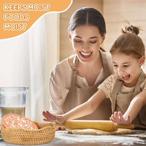Oranbulb 7,8,9 Inch (7,8,9 Inch) Terra Cotta Bread Warmer, Round Terracotta Stone Bread Keeper | Ideal for Tortillas