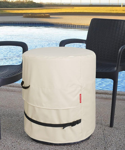 19.5D 21H inch Porch Shield Patio Round Cooler Bar Table Cover - Waterproof Outdoor Ottoman Coffee Side Table Cover - x