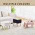 Wimarsbon Storage Ottoman,Soft Faux Fur Footstool with Padded Seat, Small Reading Vanity Chair, Footrest with Wood Tray
