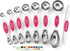 Spring Chef Pink Stainless Steel Magnetic Measuring Spoons Set of 8 with Leveler for Baking and Cooking Ingredients