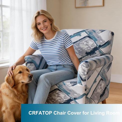 1-Piece Sofa,A18 CRFATOP Stretch Mid Century Modern Armchair Slipcover Accent Chair Covers with Arms Soft Chair