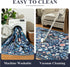 5x7 Blue,5'x7' YIHOUSE Blue Area Rug, Washable Bedroom Rug Floral Non Slip Soft, Colorful Flower Throw Carpet