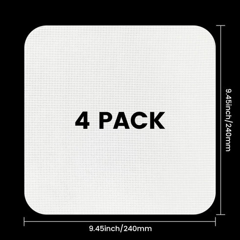 4 Pack Silicone Dehydrator Sheets,Non-stick Food Fruit Dehydrator Mats Reusable Steamer Mesh Mat for Fruit Dryer,Dehydrator Liner,Silicone Dehydrator Trays(9.45 x 9.45 inch) by Cercker