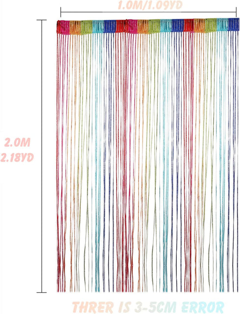 Door String Curtain, Wall Panel Fringe Window Room Divider Blind, Decorative Tassel Screen for Wedding Coffee House