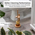 14 Inch ELDR Supply Toilet Bowl Cleaner Brush with Holder, Extra Long German Beechwood Handle, Strong Hemp Bristles