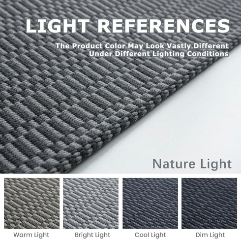 KOZYFLY Washable Runner Rug, 2x8 Ft for Hallways, Kitchen Runner with Rubber Backing, Grey Braided Cotton