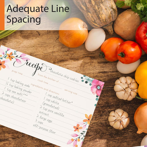 LotFancy Recipe Cards, 4x6 Inch, 60 Count, Double Sided Blank Cardstock, Floral Index Cards