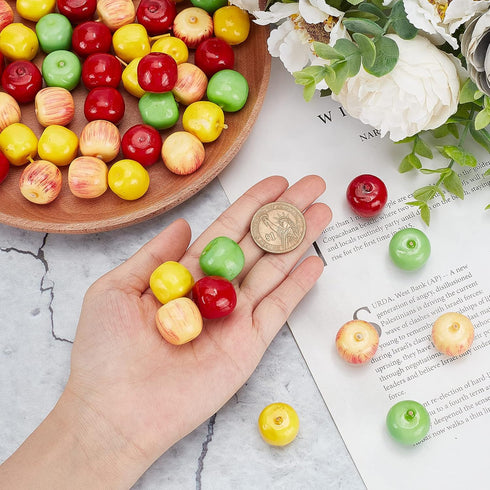 60Pcs 4 19-21mm CHGCRAFT Styles Foam Fruit Artificial Mini Apple, Fake Apple for Home Kitchen Photography Party