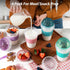 4 Pack 20 oz Freshmage Yogurt Parfait Cups with Lids, Reusable Overnight Oats Containers with Lids, Folding Spoons