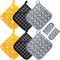 Heat Resistant Potholders, 6 Kitchen Pot Holders Set with 2 Pan Hot Handle Holders, Trivet for Cooking and Baking, Mixed