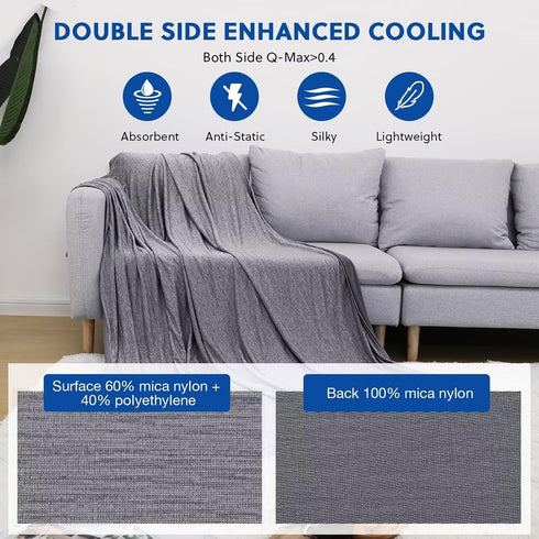 Summer 50 70 inches) HOMFINE Cooling Blankets for Hot Sleepers - Blanket Thin Lightweight Breathable Soft Double Side